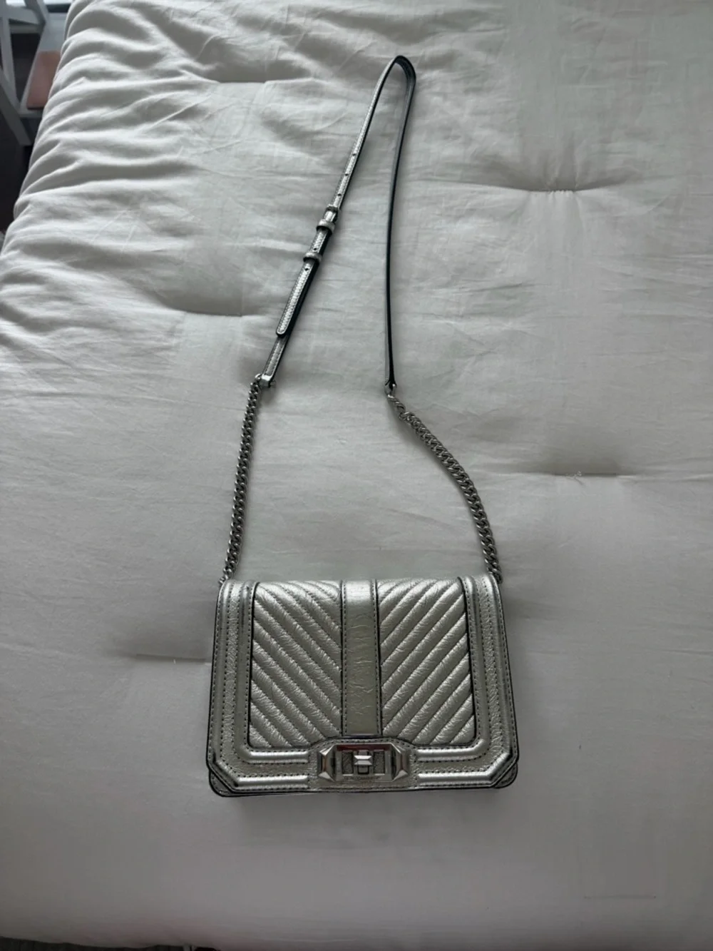 Rebecca Minkoff sleek silver